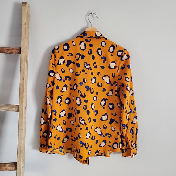 3.1 Phillip Lim By Target Orange Blue Cheetah Print Lightweight Jacket Size S - Picture 2 of 8